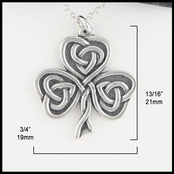 Lucky Heart Shamrock Pendant and Earrings Set