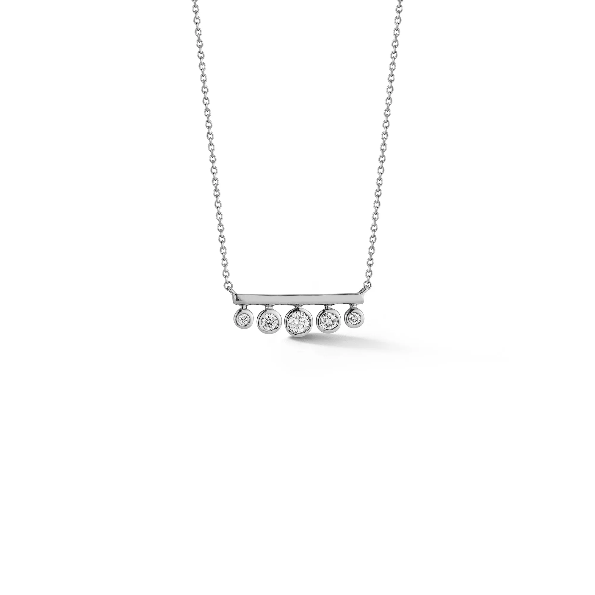 Lulu Jack Graduating Bezel Mini Bar Necklace