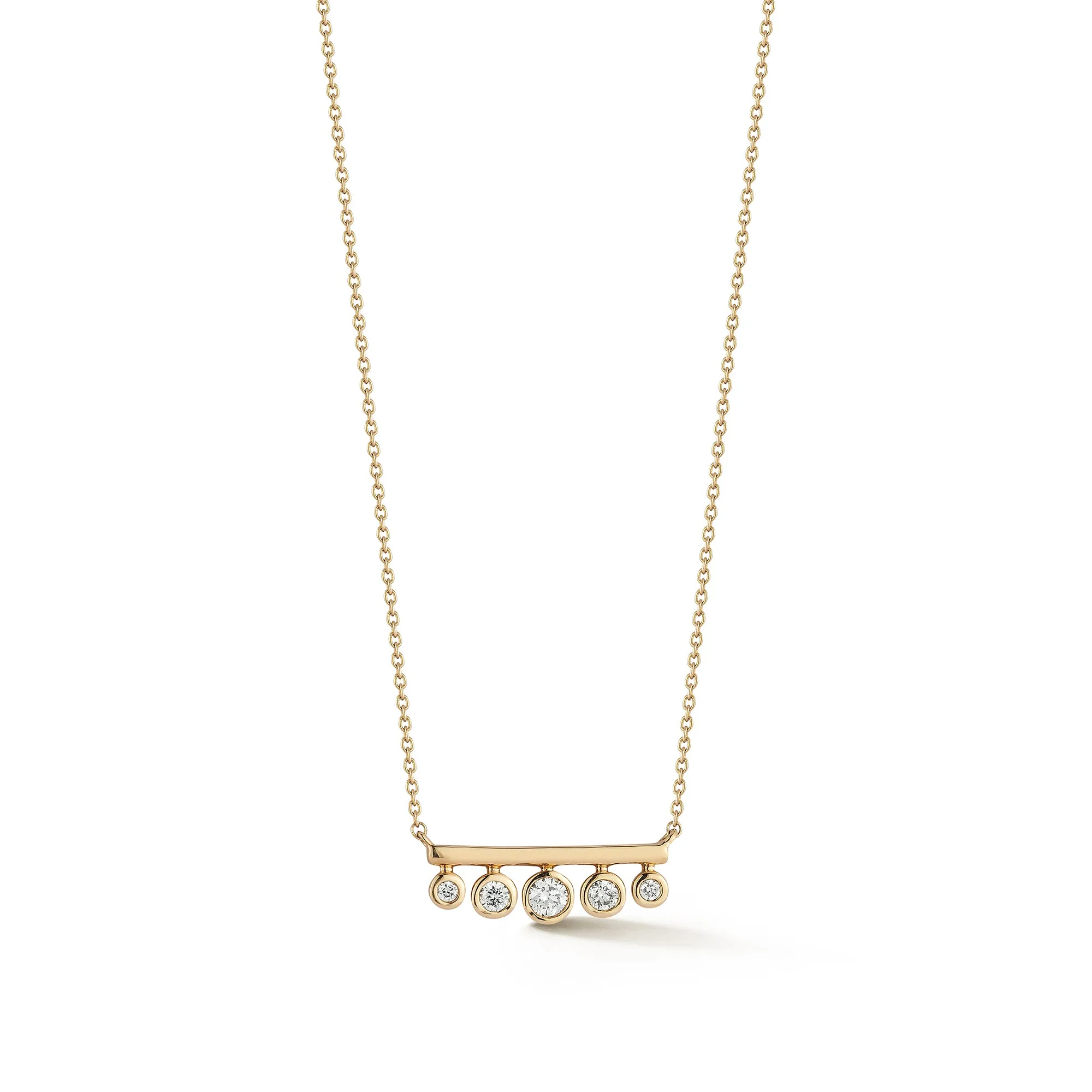 Lulu Jack Graduating Bezel Mini Bar Necklace