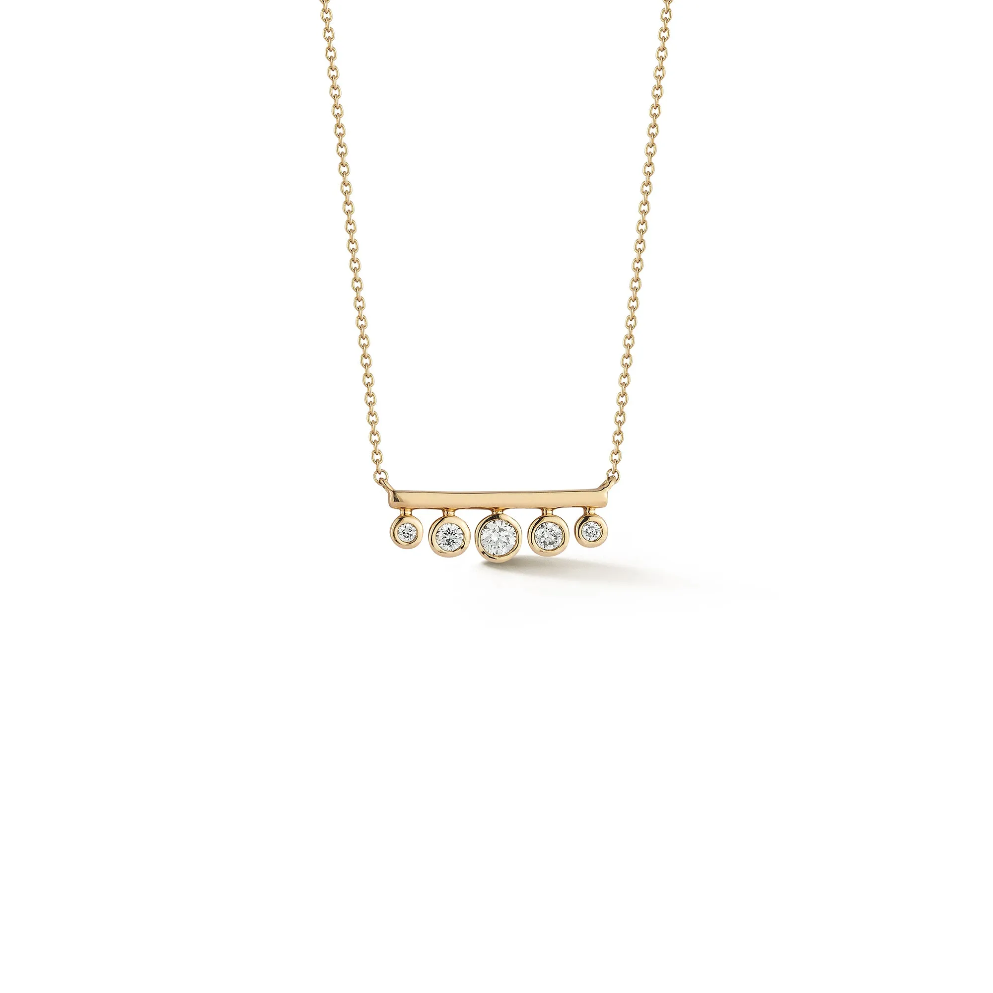 Lulu Jack Graduating Bezel Mini Bar Necklace