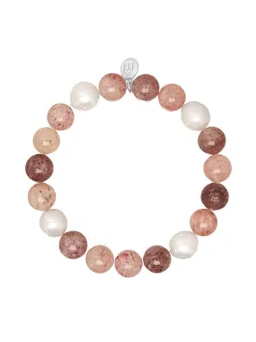Margo Morrison Natural Strawberry Quartz Stretch Bracelet