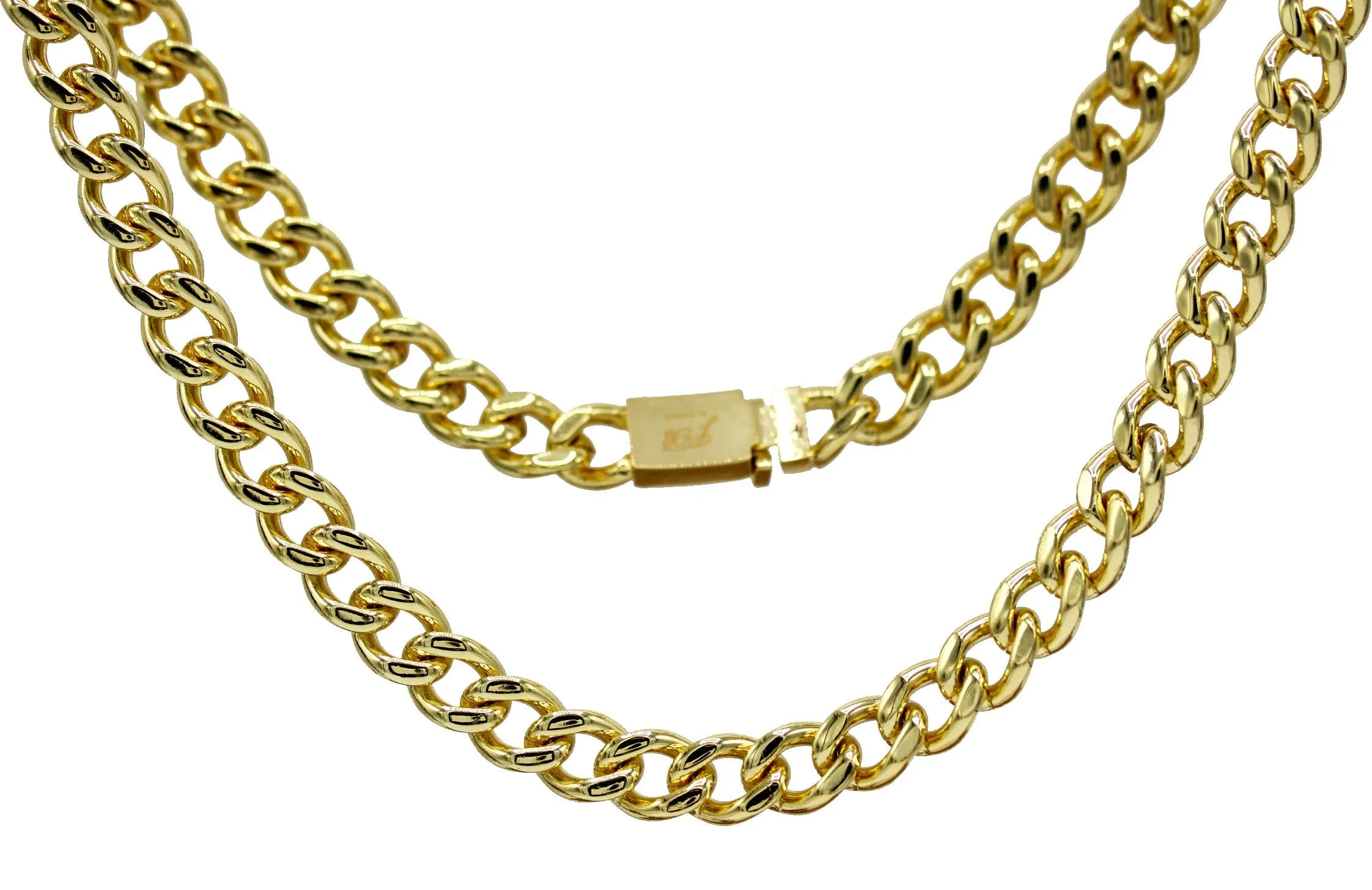 Miami Cuban Link Chain 18k Gold Plated Necklace