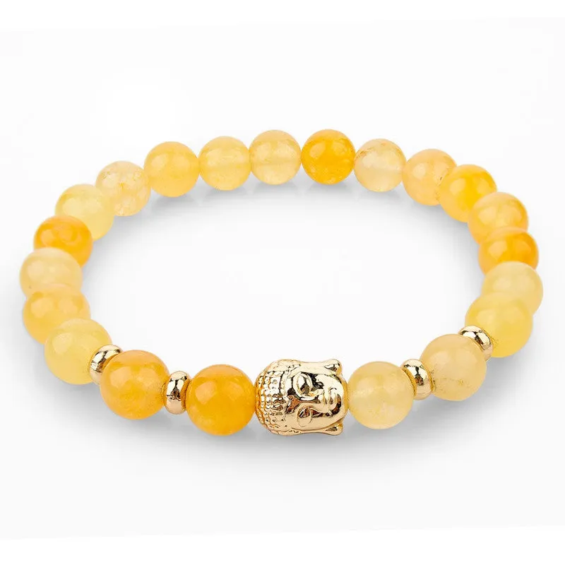 Natural Stone Bead Buddha Bracelets for Women Men Silver Turquoise Black Lava Love Jewelry With Stones Femme Pulseras Mujer
