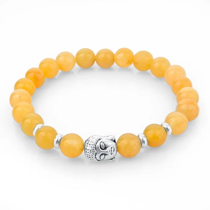 Natural Stone Bead Buddha Bracelets for Women Men Silver Turquoise Black Lava Love Jewelry With Stones Femme Pulseras Mujer