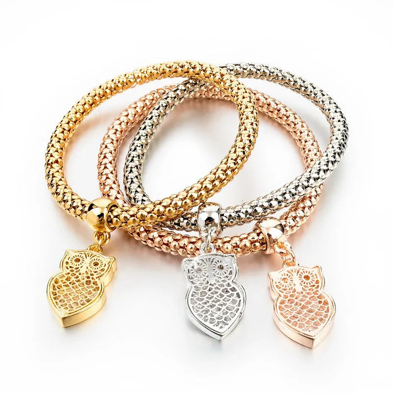 New Fashion Bracelets Bangles Jewelry Gold Silver Chain Bracelet Round Hollow Charm Bracelets For Women
