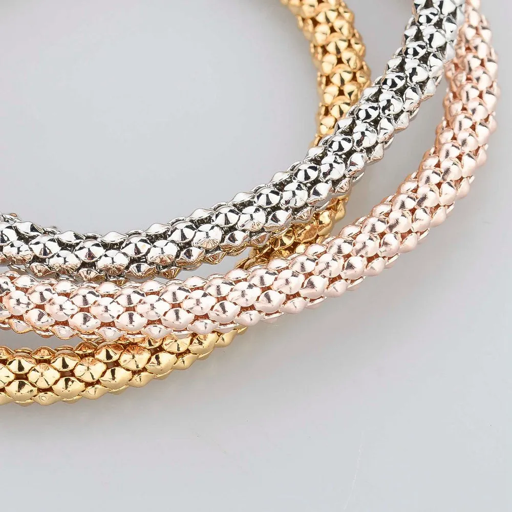 New Fashion Bracelets Bangles Jewelry Gold Silver Chain Bracelet Round Hollow Charm Bracelets For Women