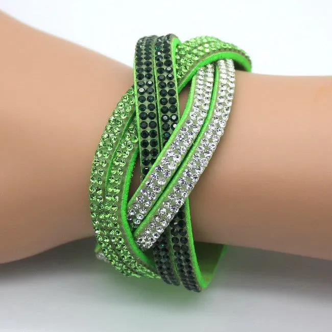 New Fashion women's charm Distortion bracelets European rhinestone Leather snake Chain bracelets