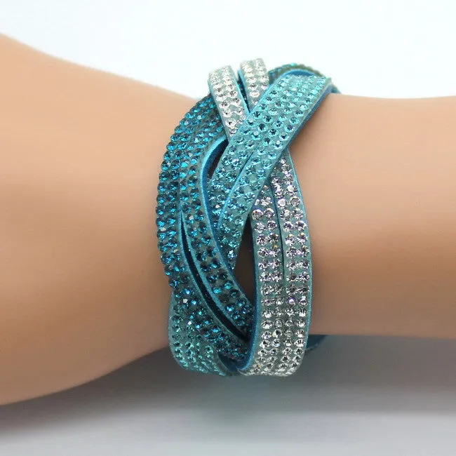 New Fashion women's charm Distortion bracelets European rhinestone Leather snake Chain bracelets