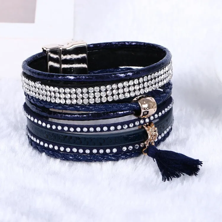 NEW Various fashion styles magnetic leather bracelet women handmade bangles friendship jewelry gift items