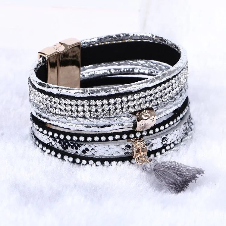 NEW Various fashion styles magnetic leather bracelet women handmade bangles friendship jewelry gift items