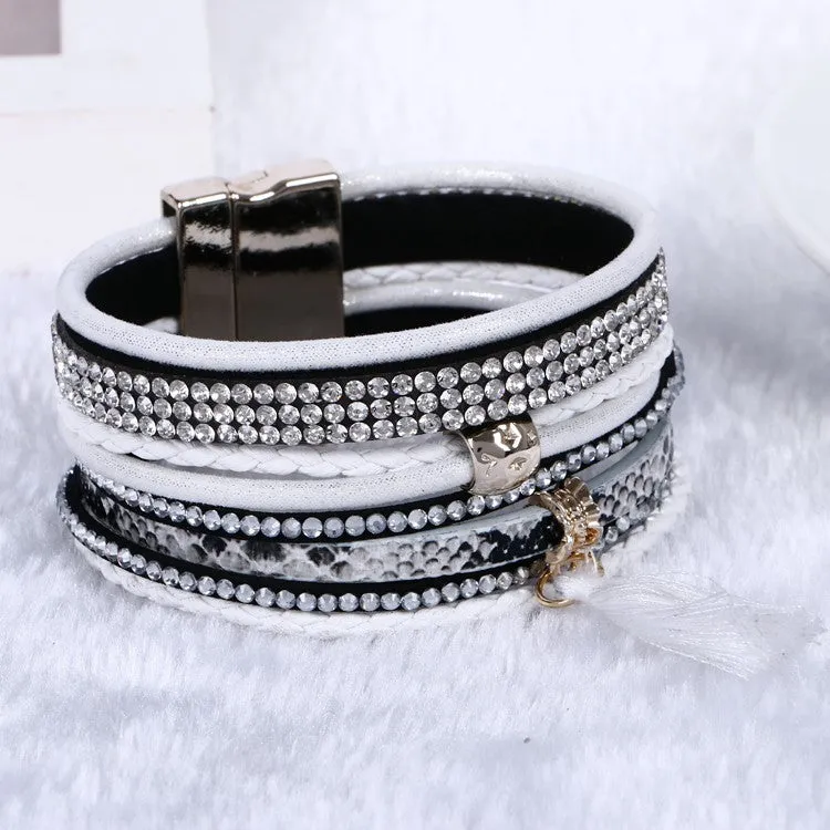 NEW Various fashion styles magnetic leather bracelet women handmade bangles friendship jewelry gift items