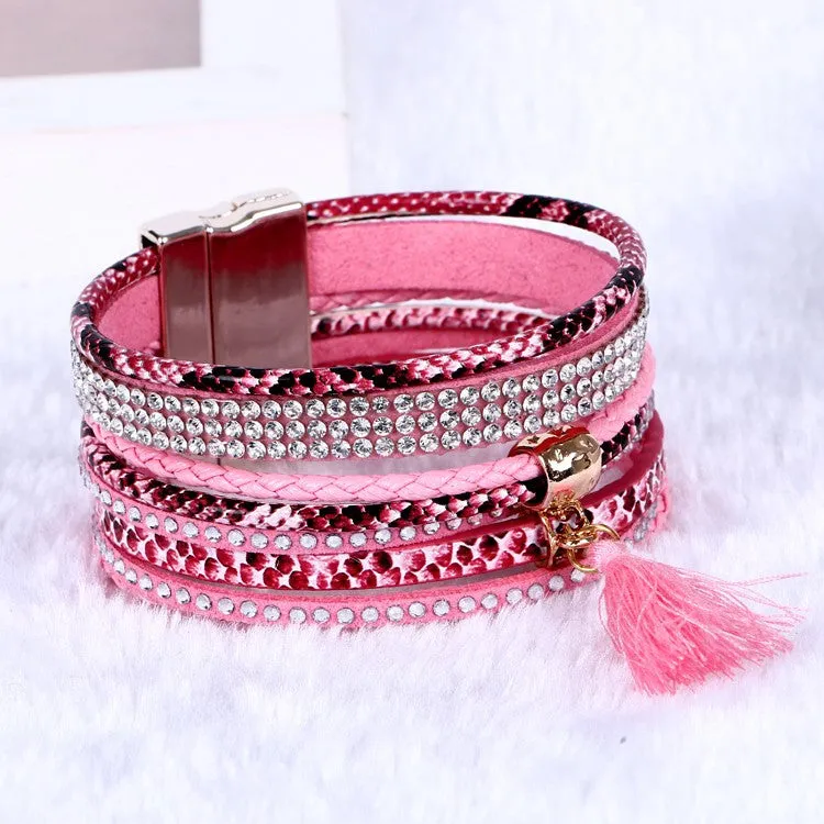 NEW Various fashion styles magnetic leather bracelet women handmade bangles friendship jewelry gift items