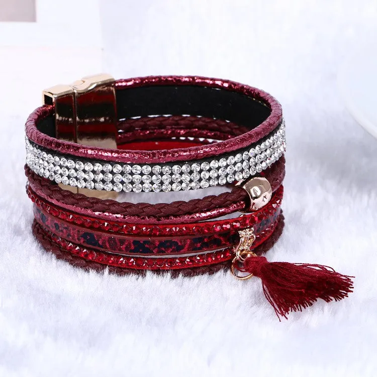 NEW Various fashion styles magnetic leather bracelet women handmade bangles friendship jewelry gift items