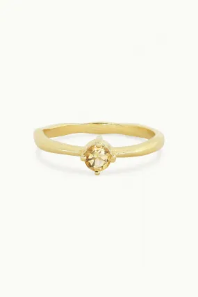 November Citrine Gold Birthstone Ring