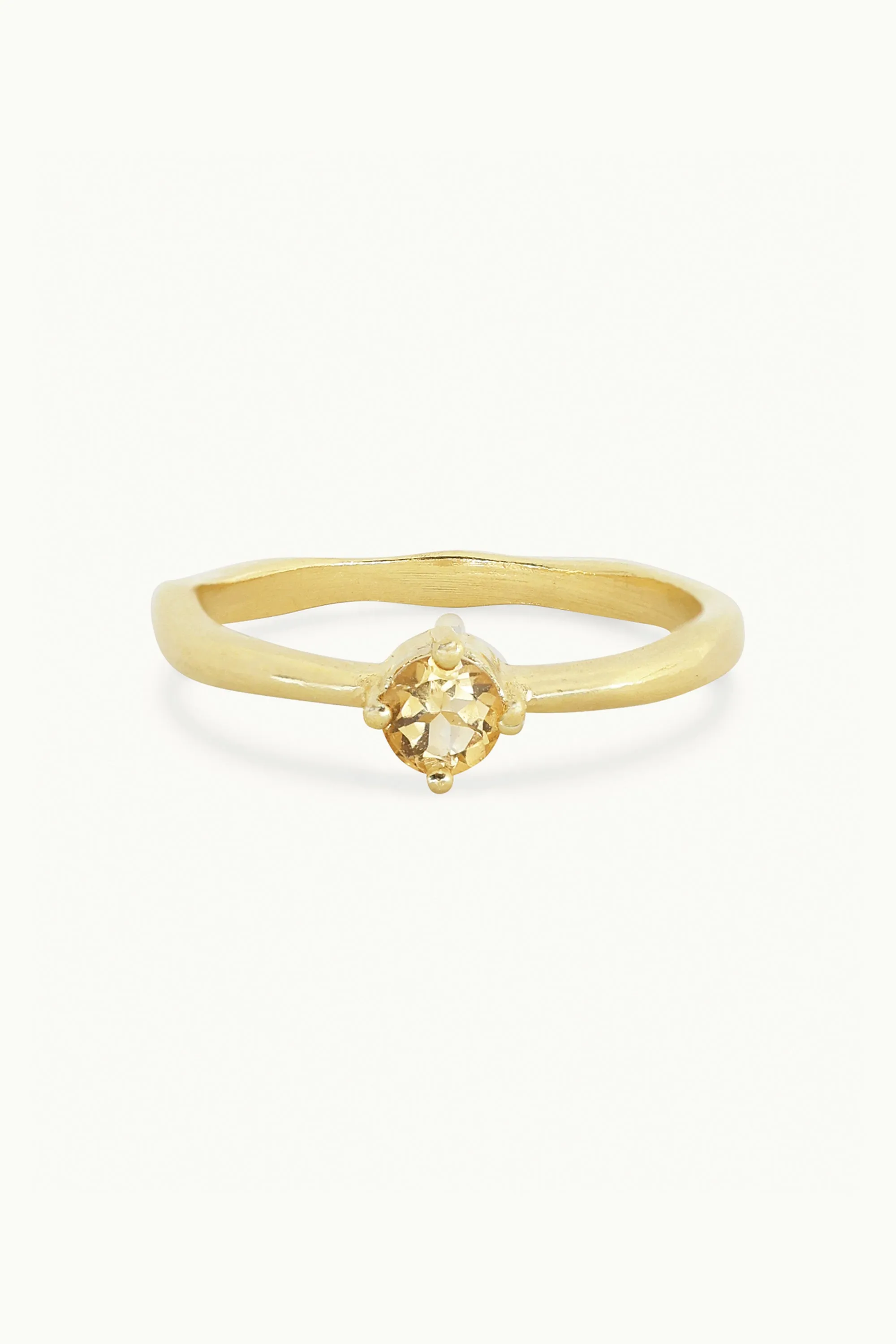 November Citrine Gold Birthstone Ring