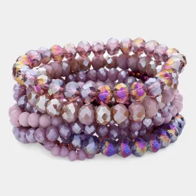 purple Bead Stretch Bracelets