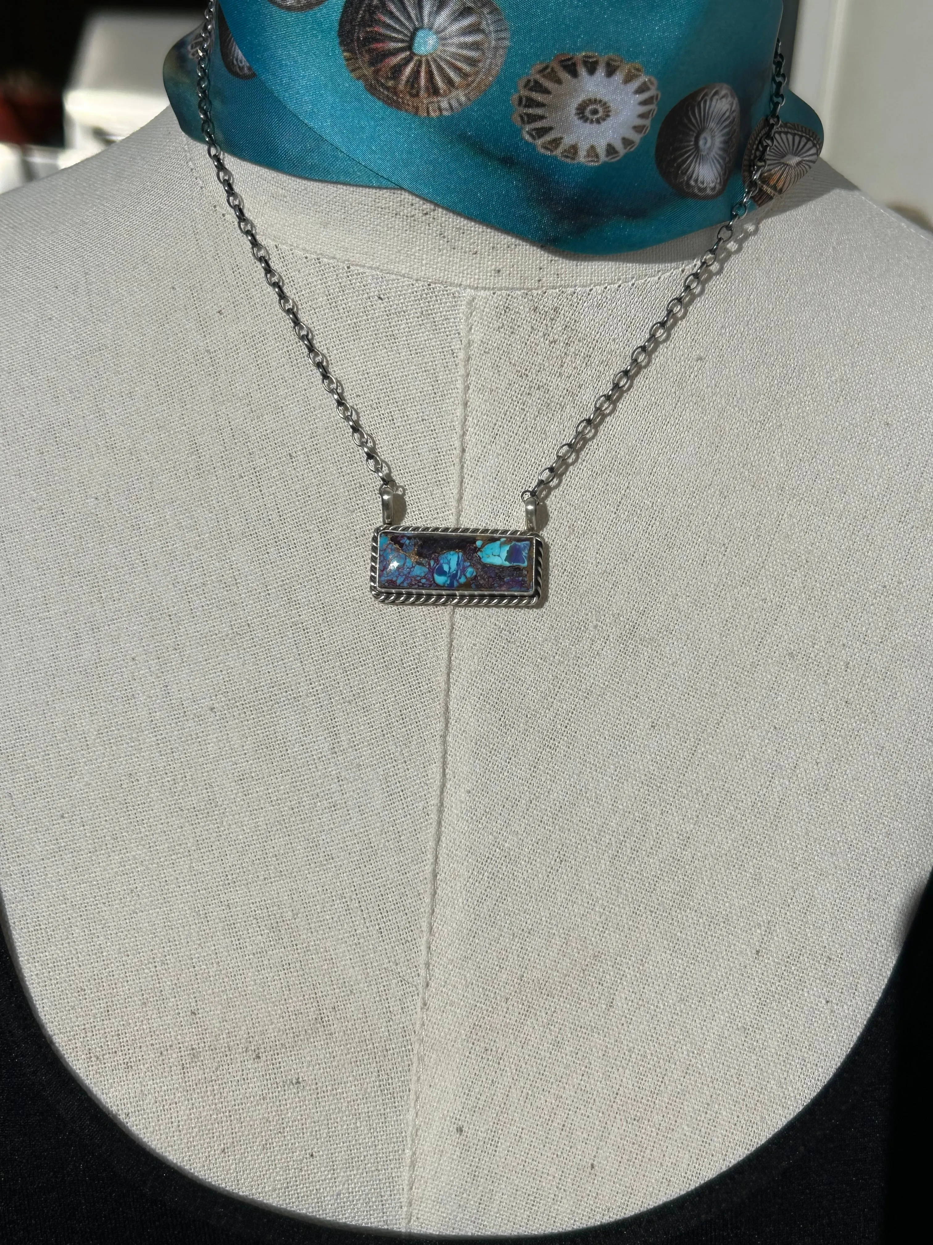 Purple Mohave Kingman Bar Necklace #1