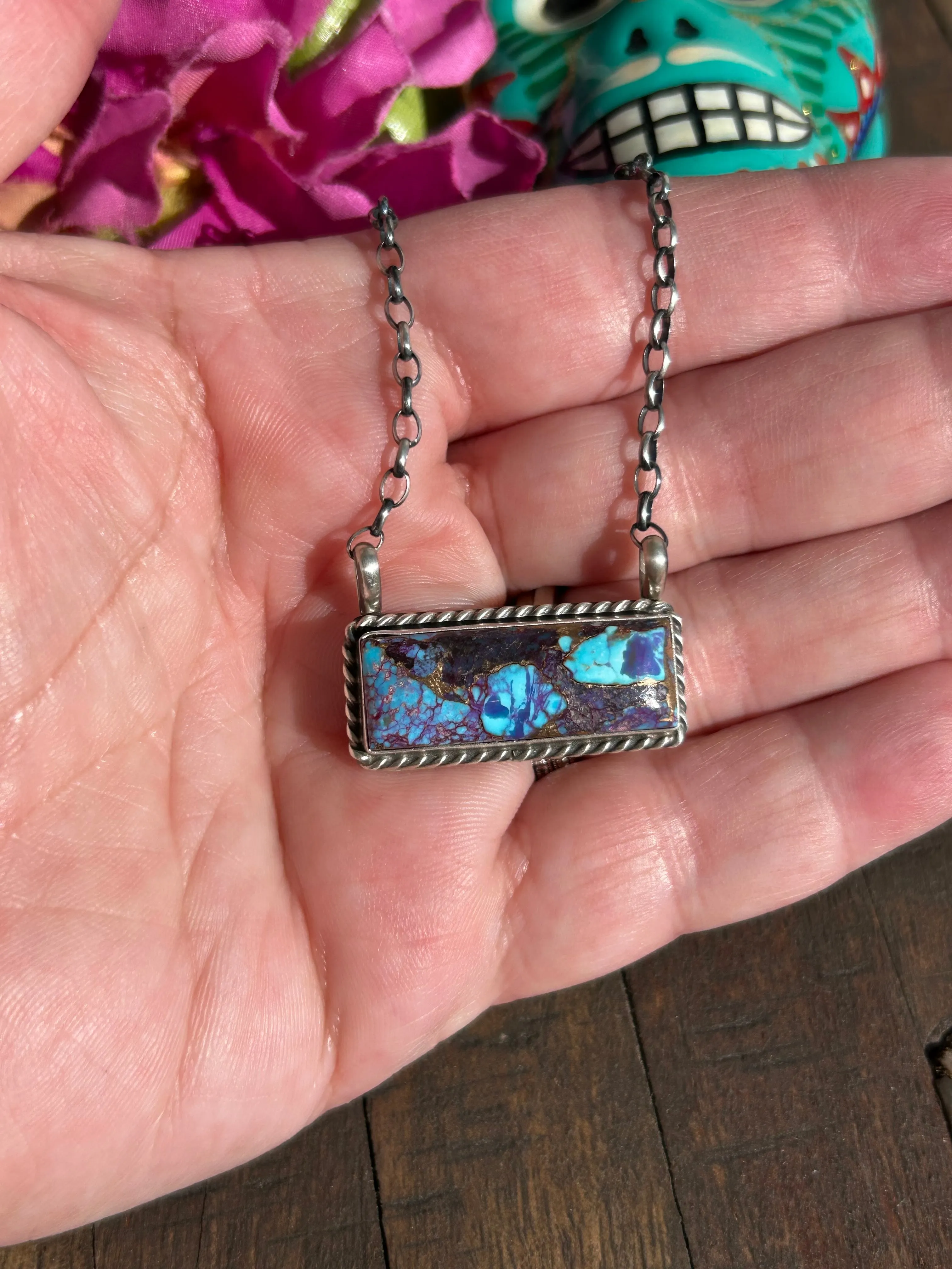 Purple Mohave Kingman Bar Necklace #1