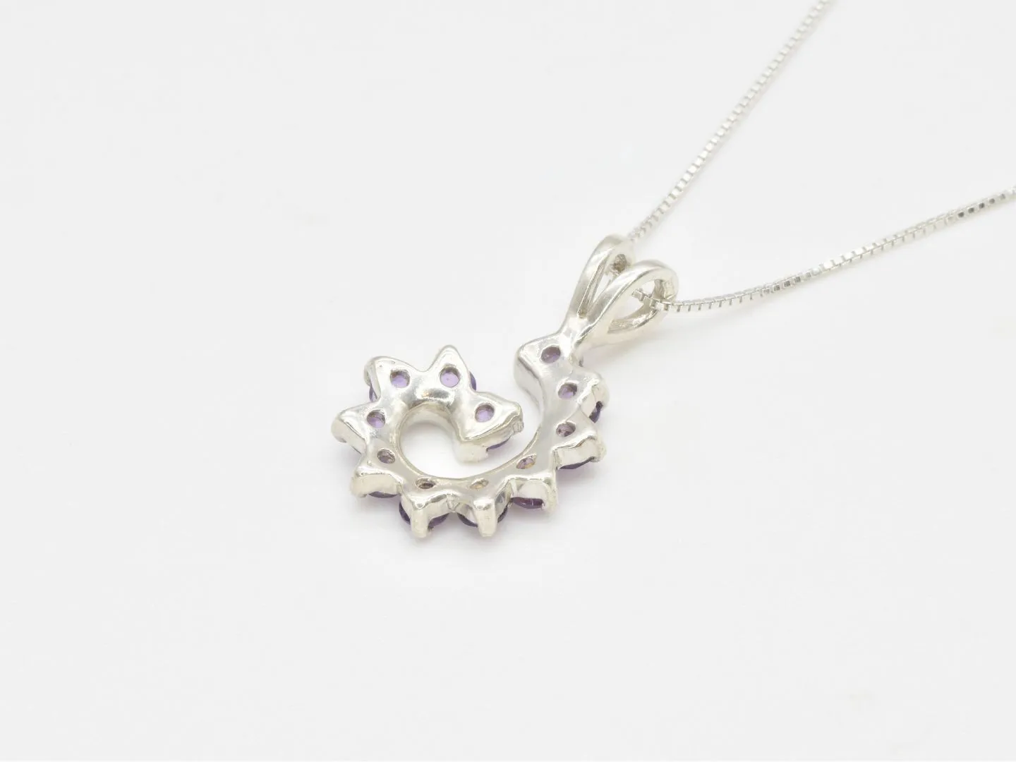 Purple Swirl Pendant - Spiral Amethyst Necklace - February Birthstone Necklace