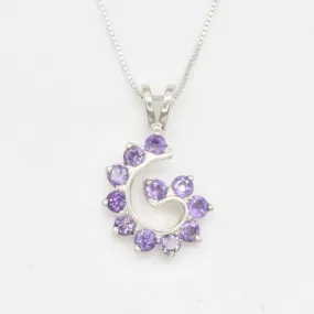 Purple Swirl Pendant - Spiral Amethyst Necklace - February Birthstone Necklace