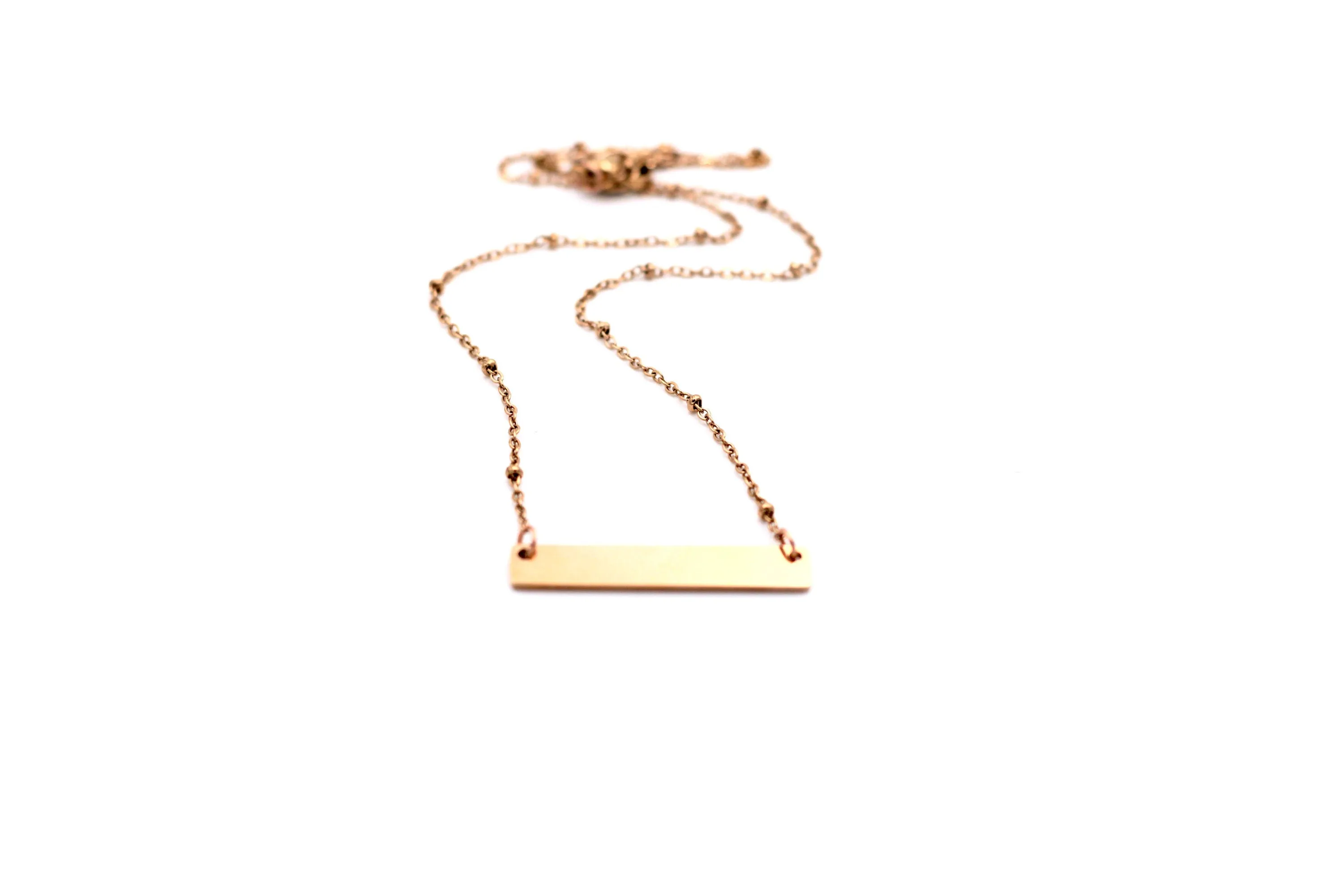 Rose Gold Bar Necklace