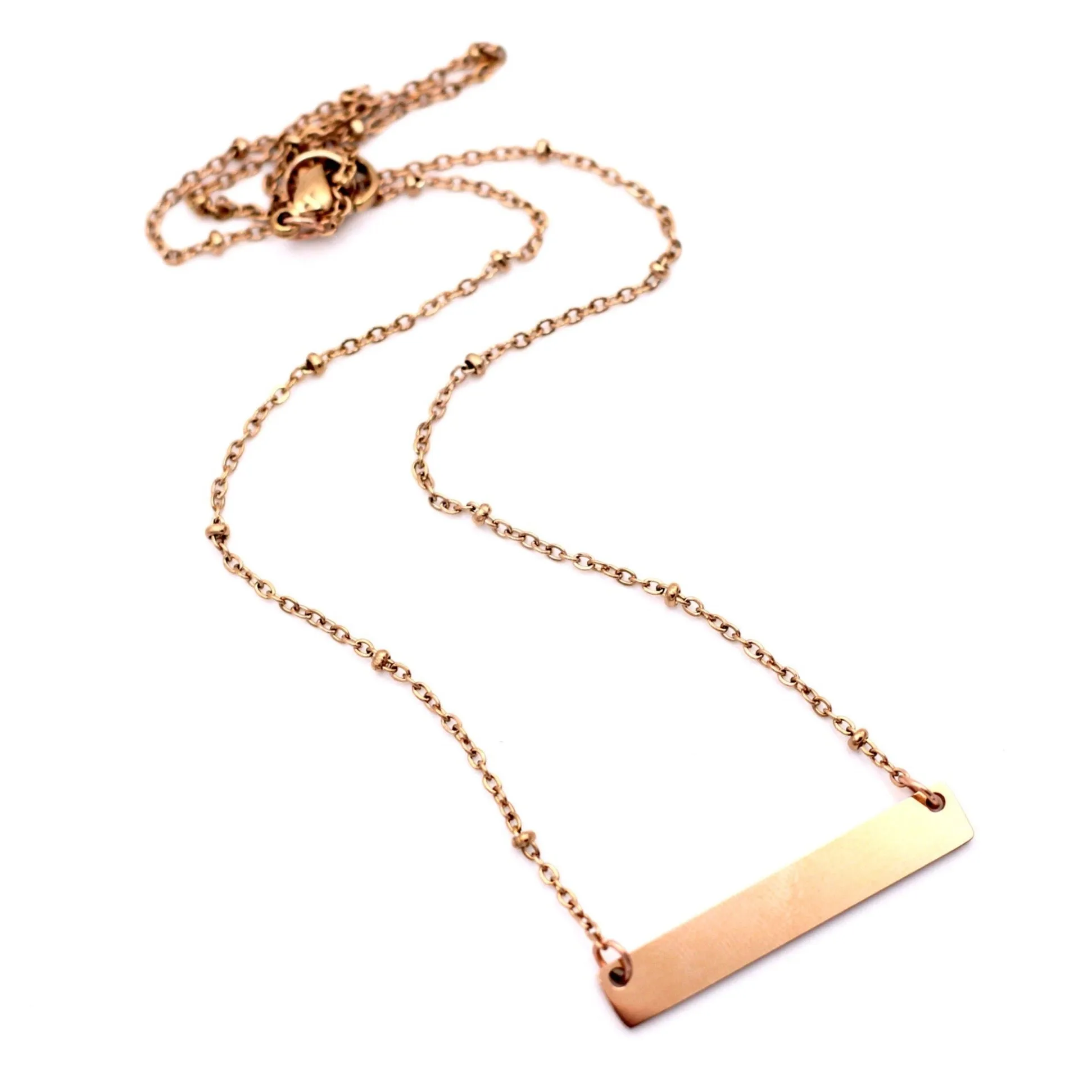 Rose Gold Bar Necklace