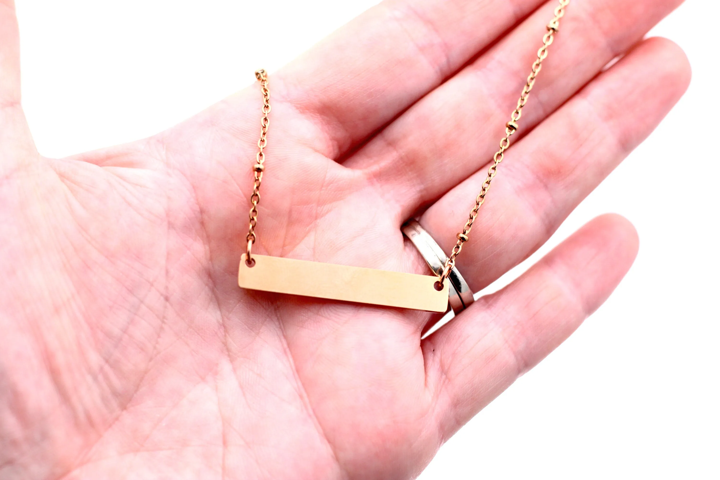 Rose Gold Bar Necklace