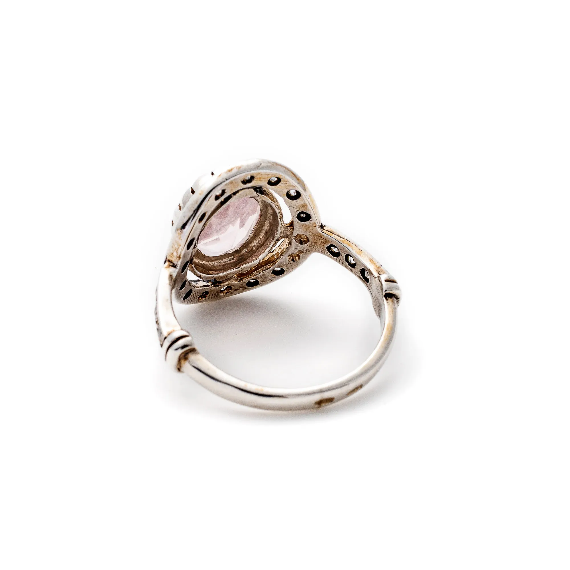 Rose Quartz Ring - Pink Victorian Quartz Ring - Real Rose Quartz Ring