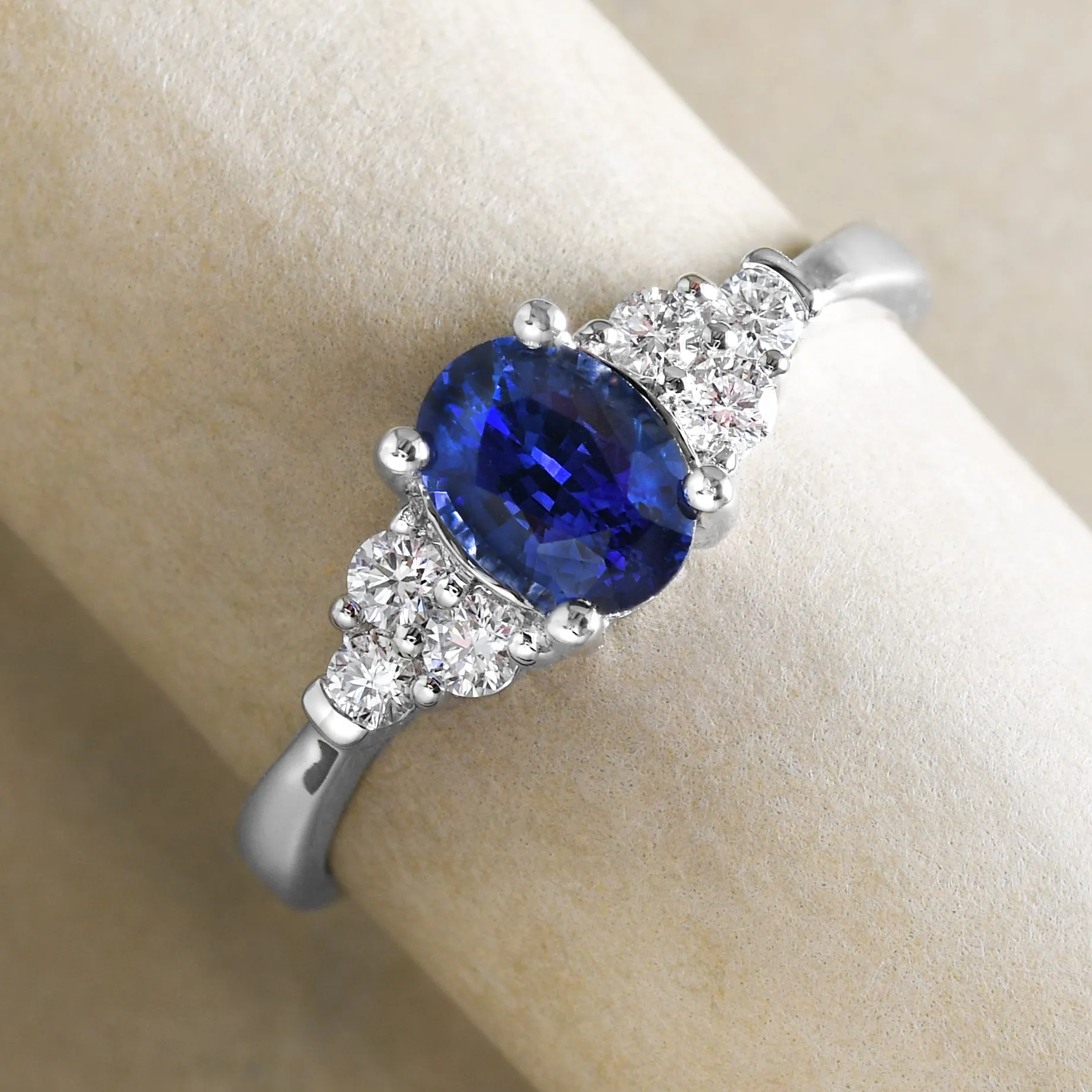 Royal Sapphire And Diamond Ring