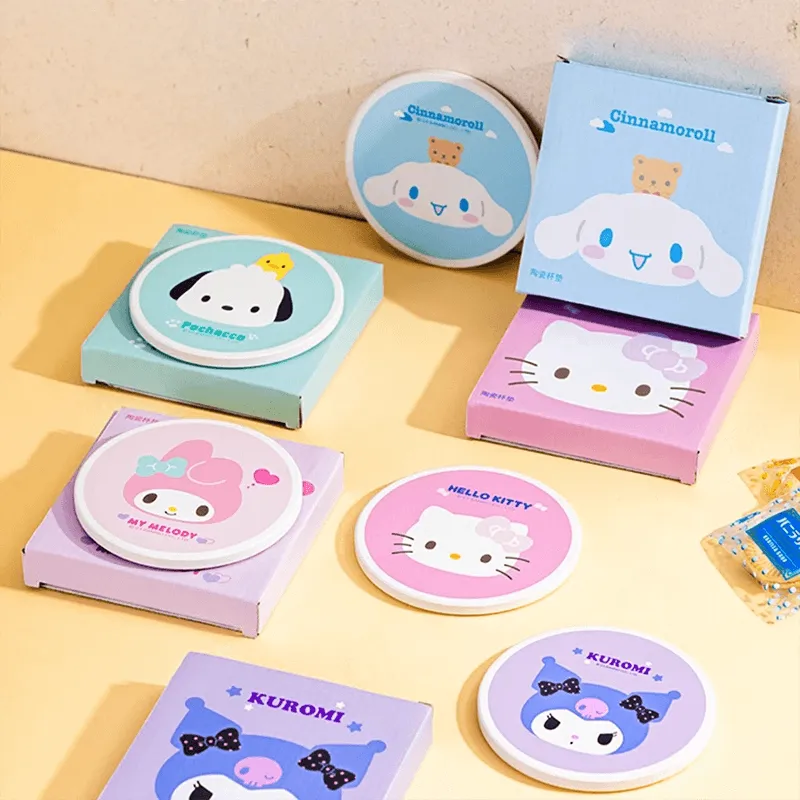 Sanrio Print Round Shaped Absorbent Coasters