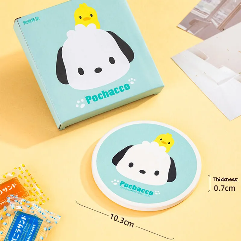 Sanrio Print Round Shaped Absorbent Coasters