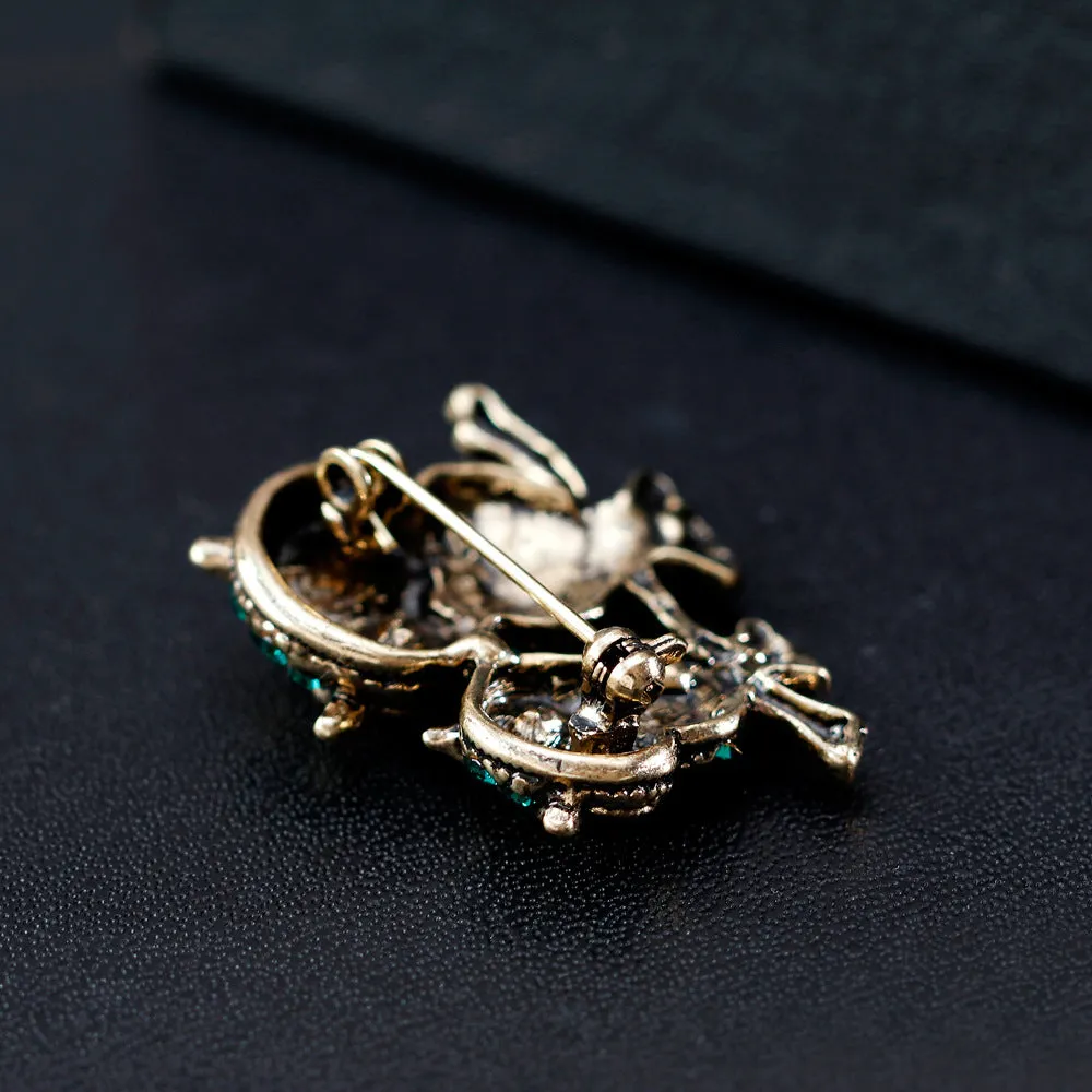 SB191 - Retro owl animal brooch