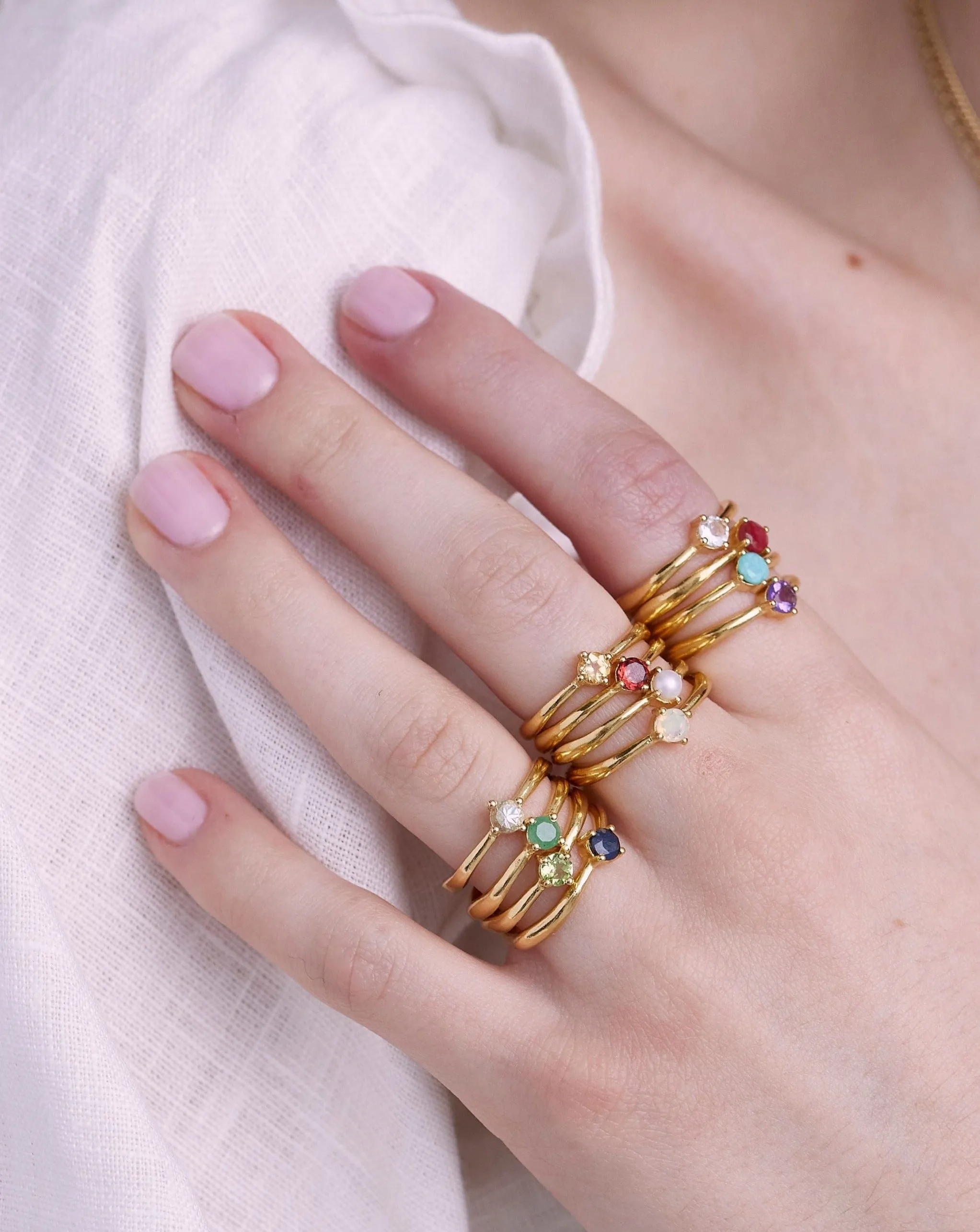 September Sapphire Gold Birthstone Ring