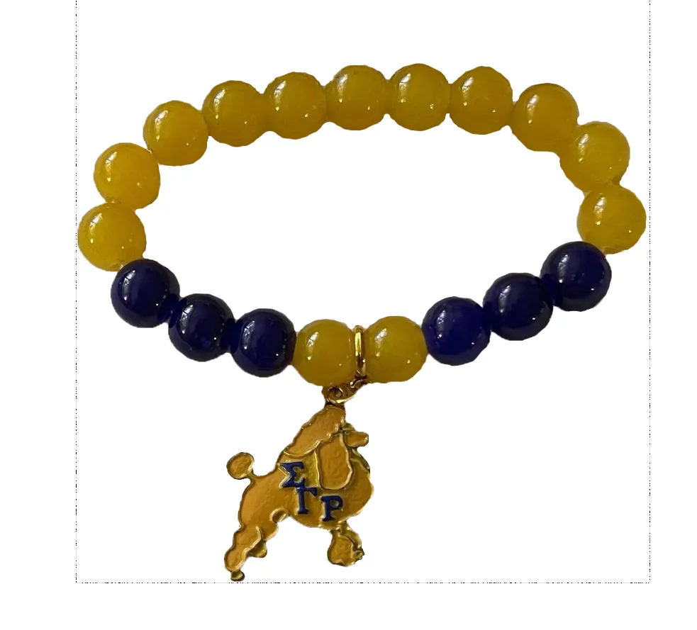 SGRho Stretch Gold and Blue Bracelets