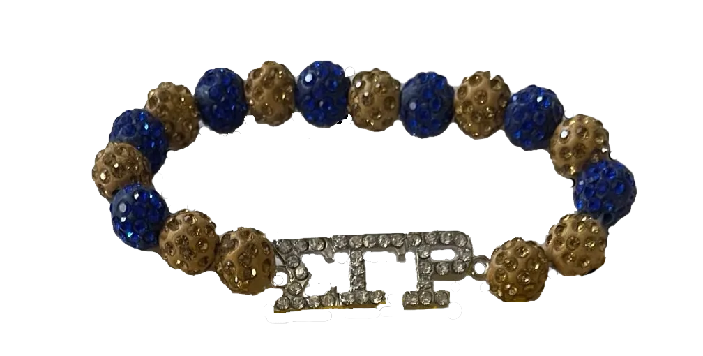 SGRho Stretch Gold and Blue Bracelets