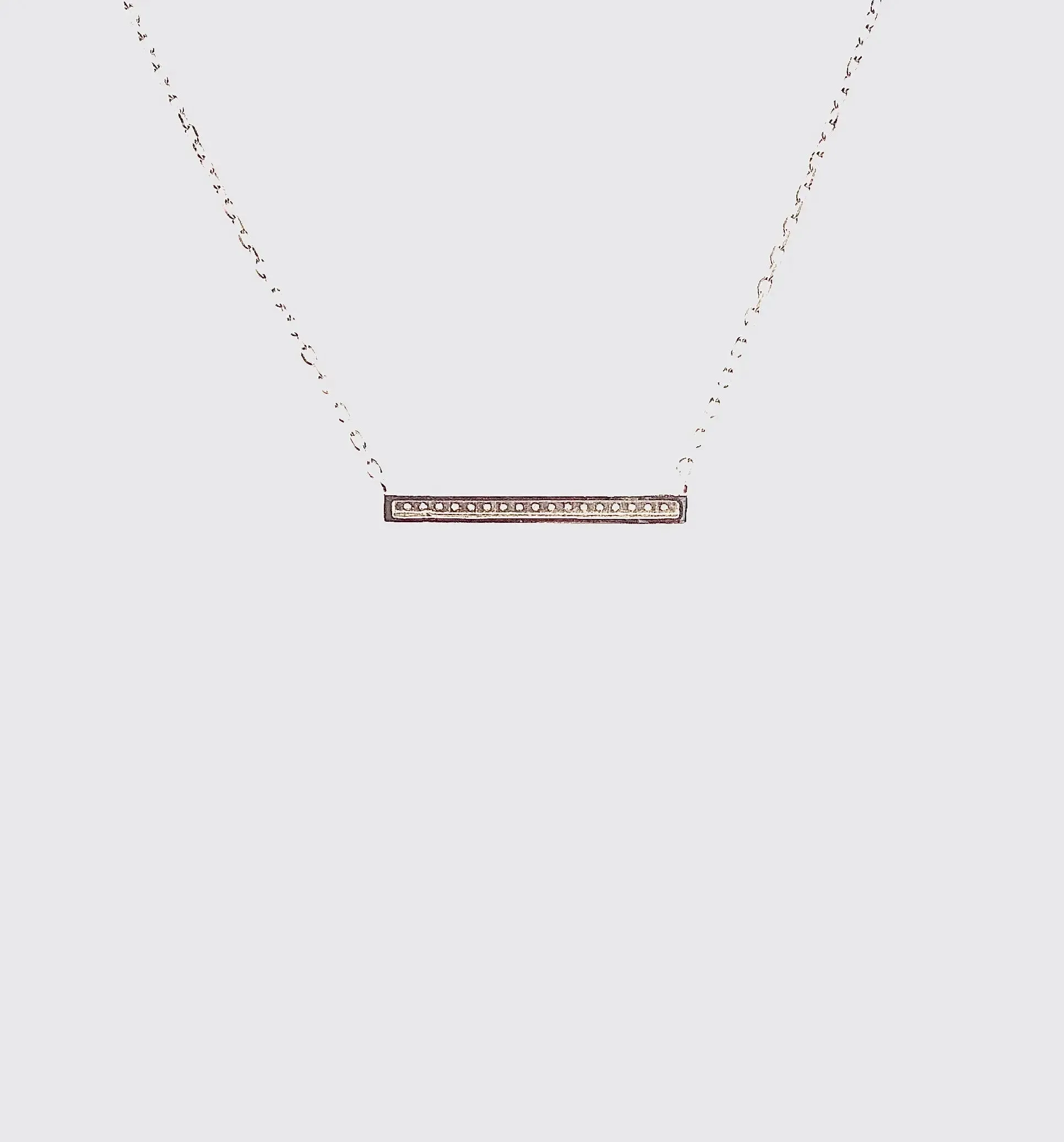 Silver crystal bar necklace