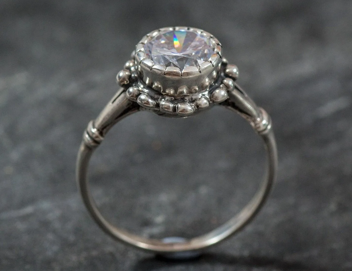 Solitaire Diamond Ring - Diamond Promise Ring, Bridal Diamond Ring