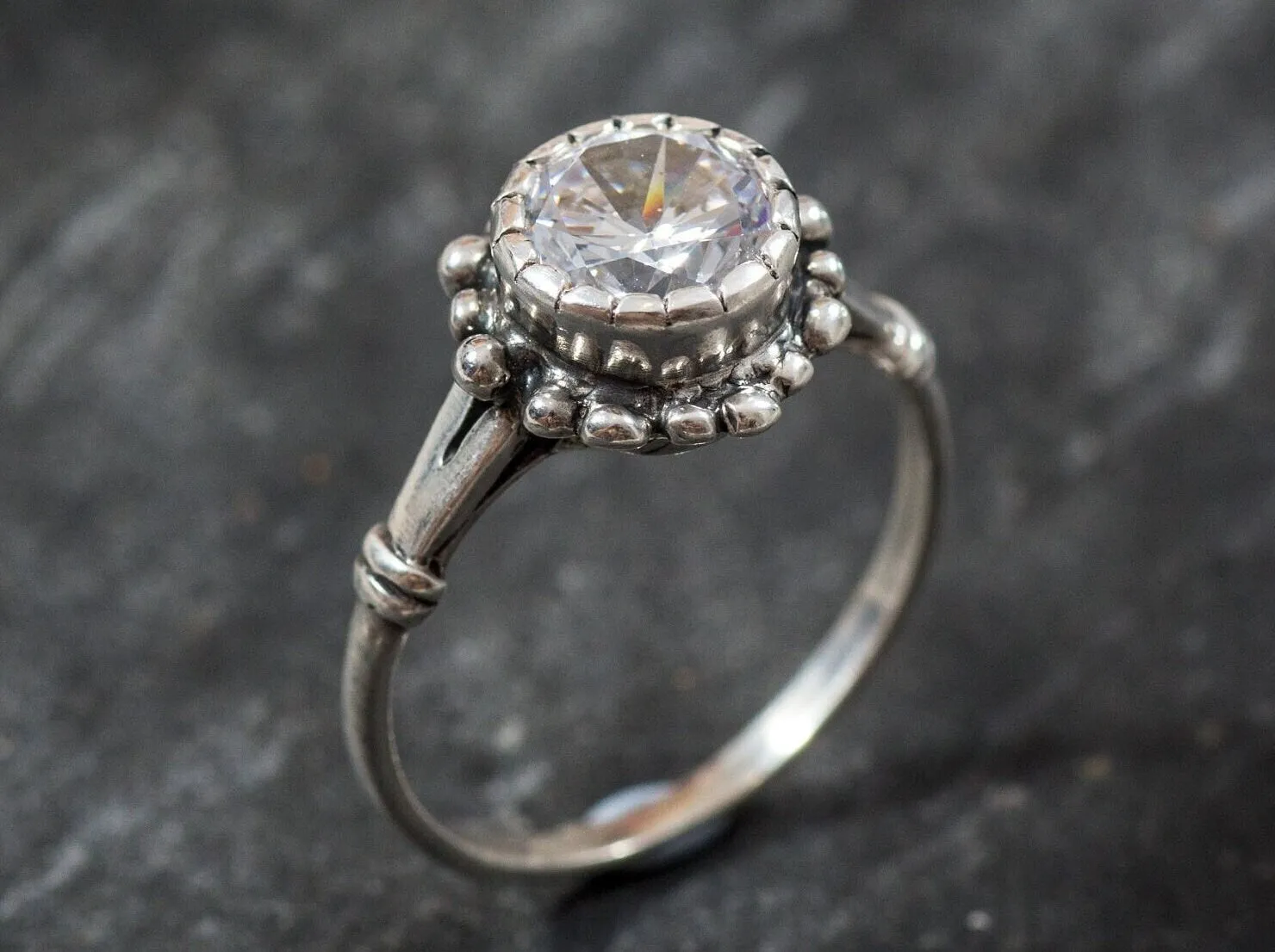 Solitaire Diamond Ring - Diamond Promise Ring, Bridal Diamond Ring
