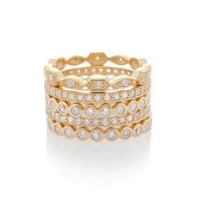 STACKED SHAPES RINGS, GOLD