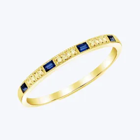 Stacking Sapphire Diamond Ring, Size 7