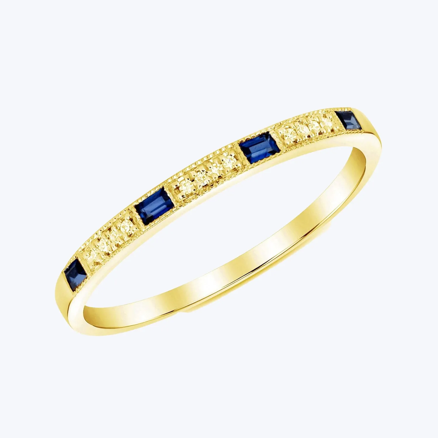 Stacking Sapphire Diamond Ring, Size 7