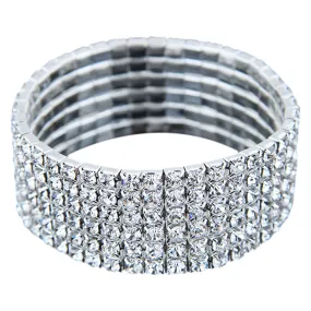 Stretch Crystal Wide Bracelet