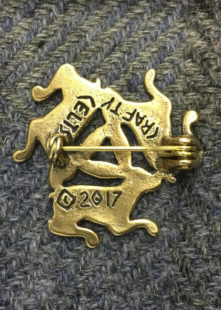 Triple Rabbit Brooch