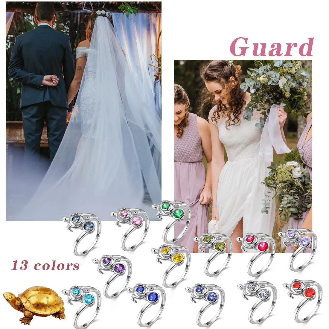 Turtle Birthstone June Alexandrite Ring Open Women Girls Jewelry Birthday Gift Sterling Silver