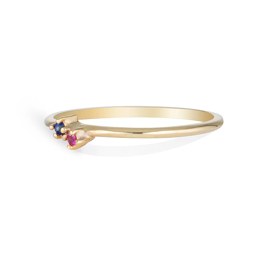 Twin Birthstone ring II