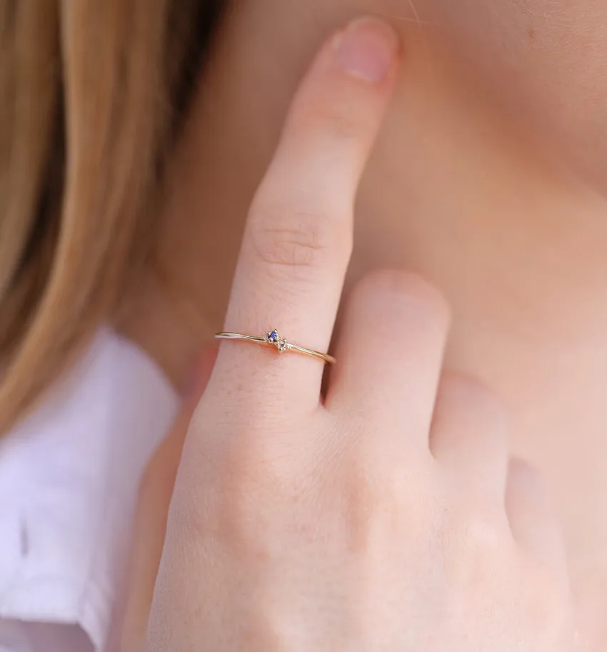 Twin Birthstone ring II