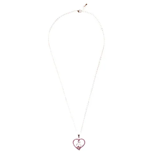 Valentines Jewelry Crystal Rhinestone Gorgeous Hearts Necklace N91 Pink