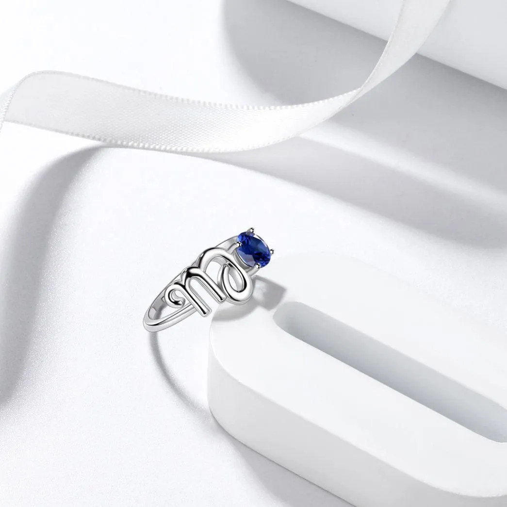 Virgo Ring September Sapphire Birthstone Zodiac Women Girls Jewelry Birthday Gift